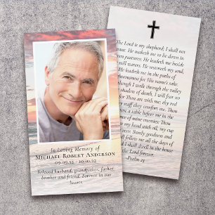 Cartão de Oração Memorial de Fotografia Sunset