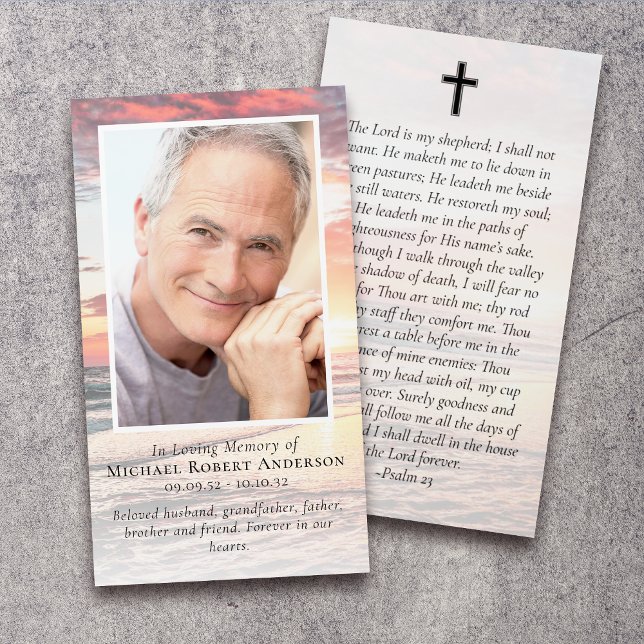 Cartão de Oração Memorial de Fotografia Sunset (Criador carregado)