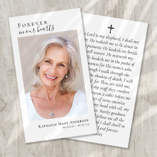 Cartão de Oração Memorial de Fotos Laminado