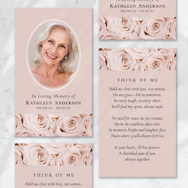 Cartão de Oração Memorial de Rosas Rosa Oval (Criador carregado)