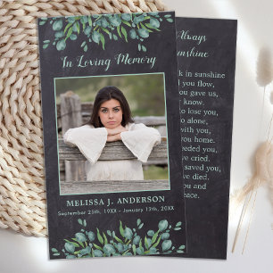 Cartão de Oração Memorial Eucalyptus Fotográfi