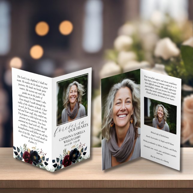 Cartão de Oração Memorial Floral de Marinho Borgon (Criador carregado)