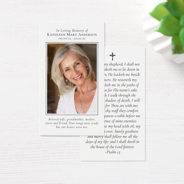 Cartão de Oração Memorial Fotográfico (Mesa)