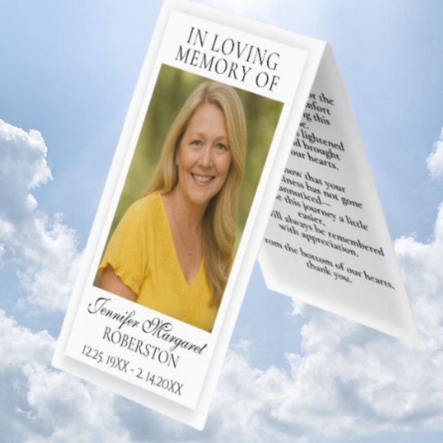 Cartão de Oração Memorial Fotográfico (Criador carregado)