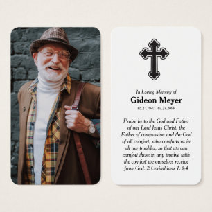 Cartão de Oração Memorial Fotográfico de cheio