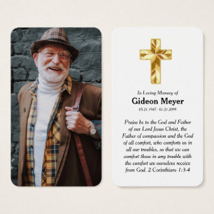 Cartão de Oração Memorial Fotográfico de cheio