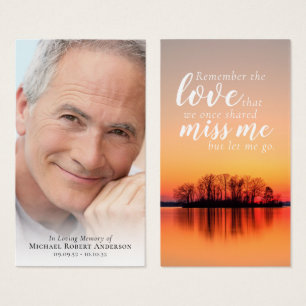 Cartão de Oração Memorial Fotográfico de Cheio