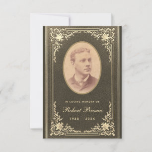 Cartão de Oração Memorial Fúnebre com Foto Preta G