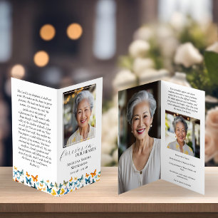 Cartão de Oração Memorial para Pequenas Borboletas