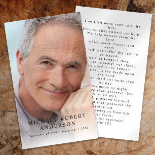 Cartão de Oração Memorial para Simpatia Foto de ch