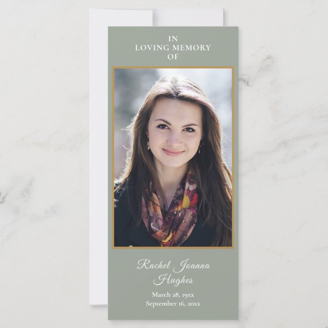 Cartão de Oração para o Memorial do Funeral (Frente)