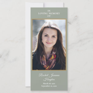 Cartão de Oração para o Memorial do Funeral