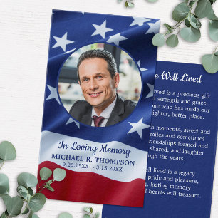 Cartão de Oração Patriótico Memorial Fotográfico c