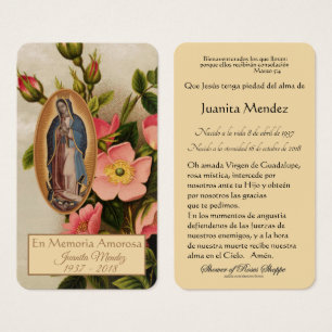Cartão de Oração Religiosa de Guadalupe Maria