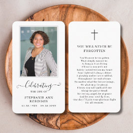 Cartão de Oração Simples de Foto Funeral Memorial