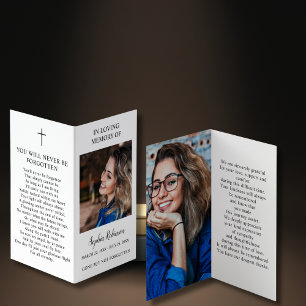 Cartão de Oração Simples de Fotografia Memorial pa