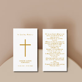 Cartão de Oração Simples para Memorial Crueral