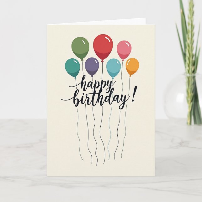 Cartão de Orbes de Aniversário Vibrantes (Frente)