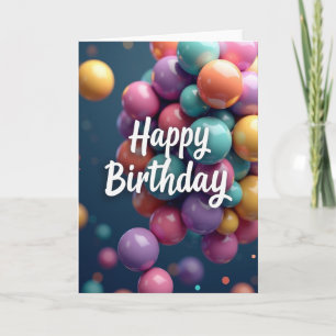 Cartão de Orbes Glossy de Aniversário