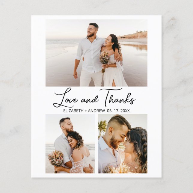 Cartão de Orçamento de Colagem de Fotos de Script  (Frente)