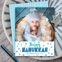 Cartão de Orçamento Feliz Hanukkah Foto Diversão E