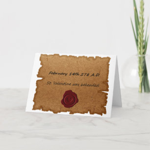 Cartão de Origem Histórica do dia de os namorados
