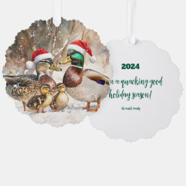 Cartão de Ornamento da Família Duck