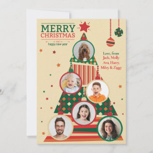 Cartão de Ornamento de Árvore de Natal de Foto