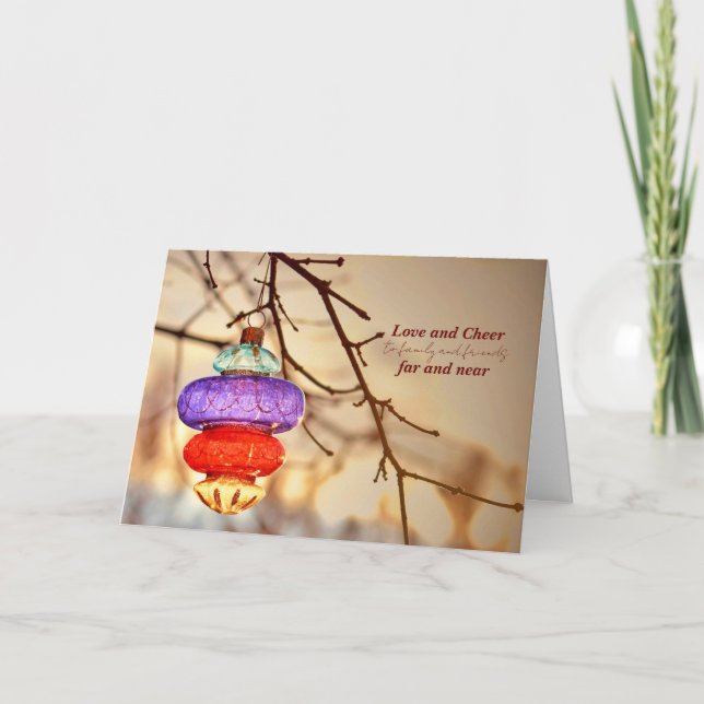 Cartão de Ornamento de natais vintages (Frente)