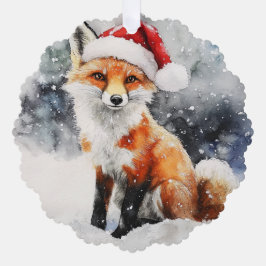 Cartão de Ornamento de Papel Fox Woodland