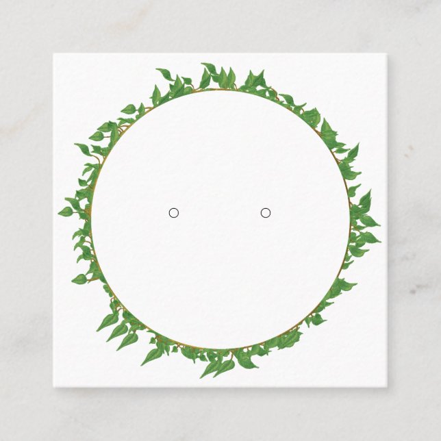 Cartão de Ouriço Quadrado de Borda Folha Personali (Frente)