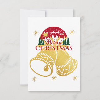 Cartão de Ouro Feliz de Natal