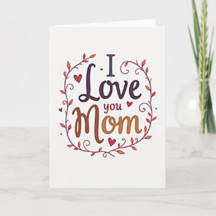 Cartão de Outono 'Eu Te Amo Mamãe'