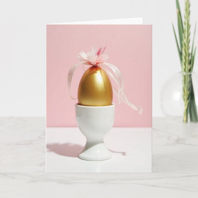 Cartão de Ovo de Celebração Dourado (Frente)