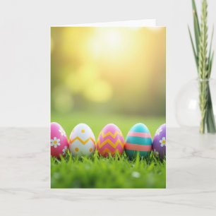 Cartão de Ovos de Primavera Pintados