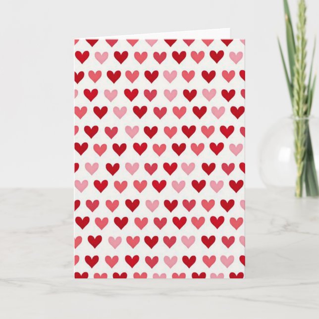 Cartão de Padrão Corações de Amor (Frente)