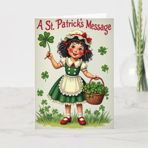 Cartão de Padrão da Garota Shamrock