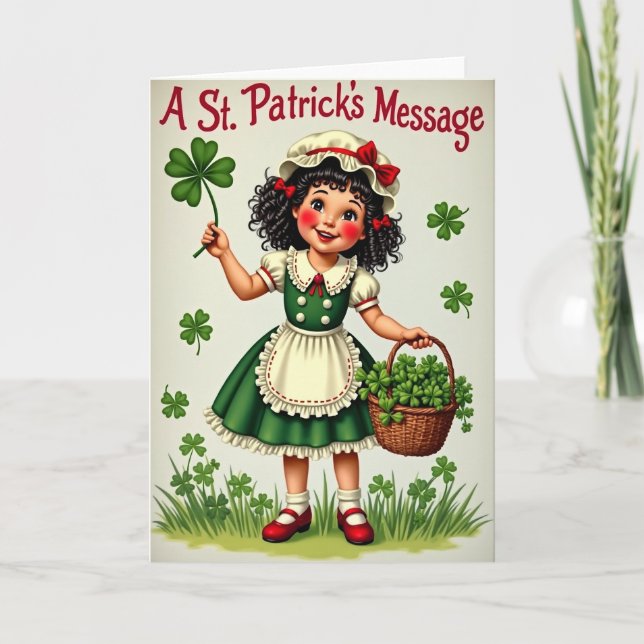 Cartão de Padrão da Garota Shamrock (Frente)