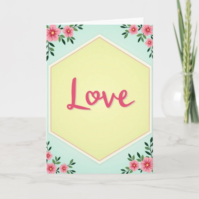 Cartão de Padrão de Amor Hexagonal (Frente)