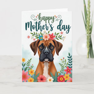 Cartão de padrão de cachorro com coroa floral