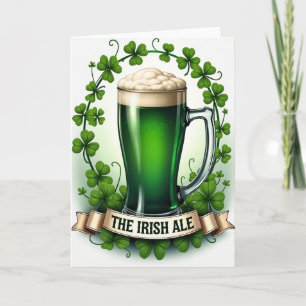 Cartão de padrão de copo de cerveja Shamrock
