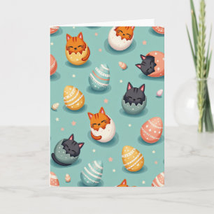 Cartão de Padrão de Eclosão de Felino Fofo