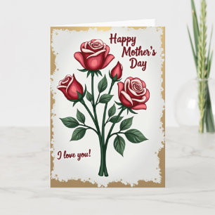 Cartão de padrão de rosas listradas