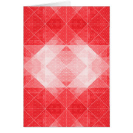 Cartão de Padrão Geométrico Vermelho e Branco