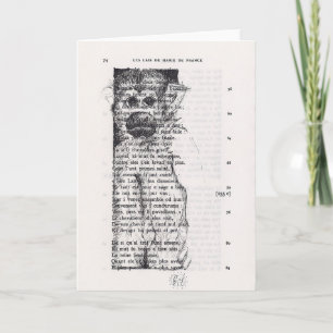 Cartão de página do Monkey Sketch on Vintage Book