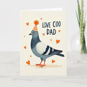 Cartão de Pai Amor Pássaro Cinzento Arrulhando