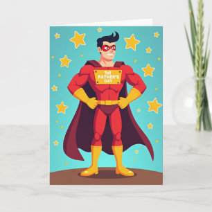 Cartão de Pai Super no Estilo de História em Quadr