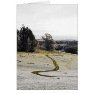 Cartão de paisagem de via congelado