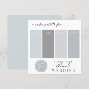 Cartão de Paleta de Cores Azul Empoeirado e Cinza