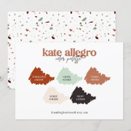 Cartão de Paleta de Cores Bege Terracota Queimada 